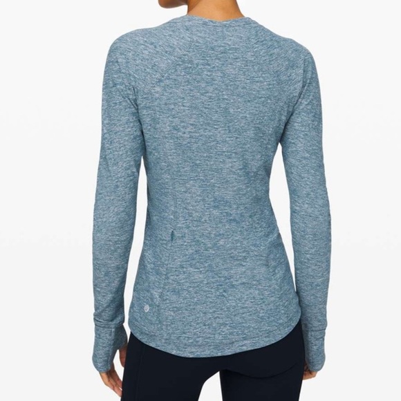 Lululemon 4 Runderful Long Sleeve in Heathered Petrol Blue - Picture 4 of 11